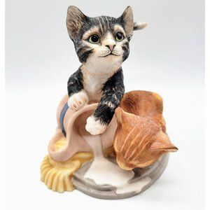 Vintage The Franklin Mint Mischief Cat Kitten Pair By Gail Ferretti Figure